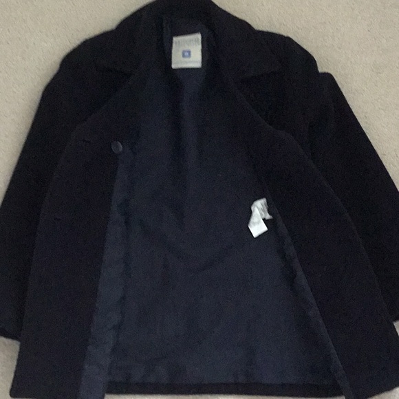 ZARA girls navy blue wool coat - Picture 4 of 8